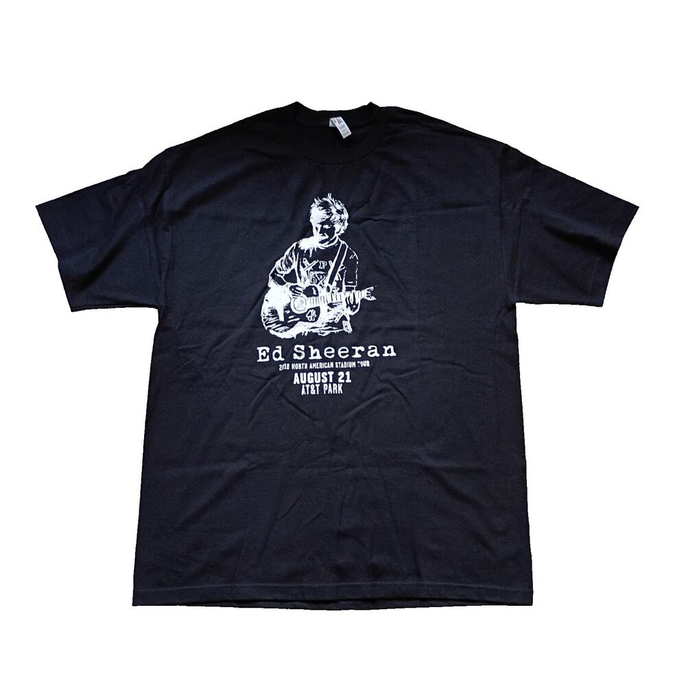 Ed Sheeran 2018 NA Tour AT&T Park T-shirt Size XL Rock Band Memorabillia